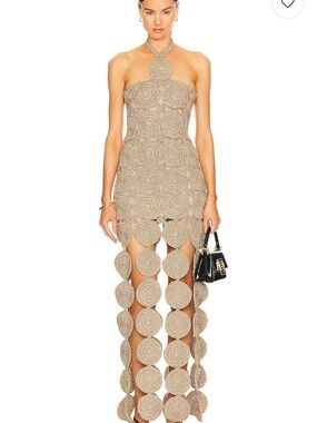 NWT! Simon Miller Star Gold Crochet Maxi Dress